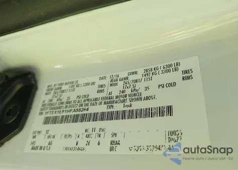 2017 Ford F-150 Xl из США, поврежденный, VIN 1FTEX1E81HFA88264